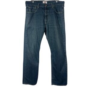 VTG LEVI'S Original 501 38x32 Mens Jeans Straight‎ Button Fly Med Blue Wash Y2K